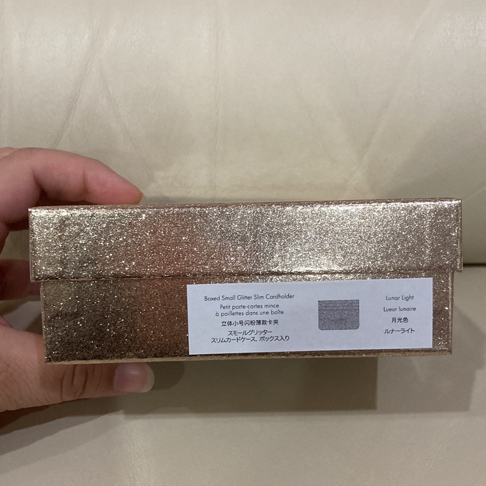 NWT Kate Spade Lunar Night Silver Sparkle Glitter Boxed Small Card Holder Wallet - Picture 14 of 15